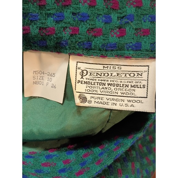 Vtg Miss Pendleton 100% Virgin Wool Pencil Skirt Sz 10‎ Retro Preppy Secretary - Picture 5 of 7